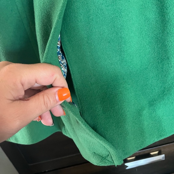 NEW Lands’End emerald green pea coat double breasted wool winter jacket size 12 - Picture 13 of 17